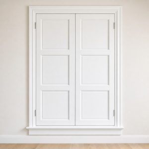Solid raised-panel shutter without louvers